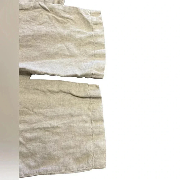 L.L.  Bean Linen Oatmeal Straight Leg Pants Size 12 - Picture 6 of 9